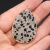 Pendant Necklaces Natural Stone Dalmatian Jaspers Drop Shape Crystal Agates Charms Jewelry Making DIY Necklace Accessories Gift For Women