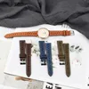 Bekijkbanden Echte lederen band Handgemaakte koehide-horlogeband geventileerd ontwerp 18 mm 19mm 20mm 21 mm 22 mm 24 mm Ultra-dunne armband 230817