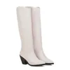 Klänningskor stor storlek 9 10 1115 Boot Woman Winter Shoes Botas Suede Fold Sleeve Tip Tjock klack 230816