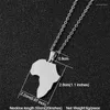 Pendant Necklaces Fashion Selling African Map Never Faded Titanium Steel For Men Women Stainless Steel Cuban Chain Africa Jewelry Gift