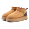 dames laarzen tazz laarzen bont sneeuw laarzen Australië klassieke ultra mini tazz suede shearling platform laars dames kastanje comfort winter dia's ontwerper uggitys ontwerp