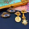 Stud Earrings Personality Eyes Earring Devil's Eye Nose Portrait For Women Jewelry Brass European Court Style Retro
