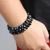 Bracelets pour les yeux pour l'hématite pour hommes pour hommes artisanaux Perles de grès en pierre de lave naturelle braceletbangle des femmes bijoux de yoga