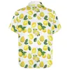 Casual shirts voor heren gele citroen print blouses mannelijke aquarel fruit Hawaiiaanse korte mouw aangepaste grappige oversized strandhemd cadeau