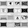 Pillow Case 30*50cm Simple Black and White Geometric Decorative cases Polyester Throw Case Plaid Grid Geometric Cushion Cover HKD230817