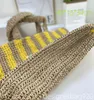 Strandtasche Designer Frauenbeutel Einkaufstasche Raffia Gras Hourglass Tasche Reisetasche Pochette Frau Taschen für Sommerumhängetasche Modetaschen Brieftasche Travel Umhängetasche