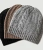 Berets Pure Cashmere Hat Knitted Woolen Hollow Cable Flower Autumn And Winter Warmth Dome Curling Inner Mongolia