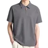 メンズポロス2023ブランドメンポロシャツ短袖夏固形色カジュアルファッションジップアップマンスリムトップスアジアサイズ
