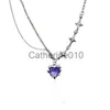 Colares pendentes de pingente de luxo de luxo de cristal roxo pingente colar y2k mulheres egirl emo punk clavicle cadeia de moda dos namorados presentes j230817