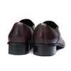 Dress Shoes Christia Bella Metal Tip Toe Genuine Leather Handmade Oxfors Fashion British Business Suits Shoes Mens Party Dress Shoes 230816
