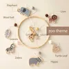 Cute Forest Animal Bed Pendant Educational Comfort Bed Bell Toy Environmental Protection Wooden Pendant Hanging Type HKD230817