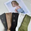 Socks & Hosiery designer sock double needle gold label hand stamping exquisite senior mid-calf socks ins college style autumn winter men women Z7Z3 LYA2