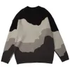 メンズセーターダークアイコンカラーブロックプルオーバーメン女性セーター秋の冬ニットウェア3色230816