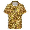 Camisas casuais masculinas Tysonia Sun Bloups Male Retro Gold Suns Impressão Hawaiian Mantebida Custom Elegante Ensino de praia Idéia de presente de camisa de praia