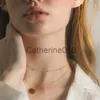 Pendant Necklaces 925 SterlSilver Double-Layer Geometric Necklace Female Round Bead Simple Fashion Clavicle Chain Party Birthday Jewelry J230817