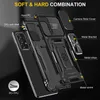 Couverture de téléphone mobile Huawei Honor X6 / X6S pour OPPO Reno7 Lite A17 avec porte-bague Kickstand Car Mount de conception de glissement de la caméra Protection de l'objectif.