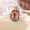 Band Rings 2020 personalized and elegant ladies big ring big glass stone multiple colors for women fashionable elastic finger ri J230817