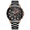 Нарученные часы мужские деловые часы с тремя глазами и шестью игл Многофункциональные Relogios Watches Электронная мода