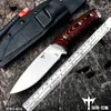 D2 Survival Straight Knife Titanium Coated Point Point Blade na zewnątrz kemping piesze polowania na noże taktyczne z nożem przetrwania Kydex