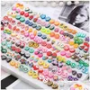 Stud 100 Pairs Assorted Styles Polymer Clay Hypoallergenic Earrings Lot For Kids Drop Delivery Jewelry Dhf8C Dhoav