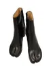 ドレスシューズ2022ブランドデザインタビブーツスプリットトゥーチャンキーハイヒール女性ブーツレザーザパトスザパトスファッション秋の女性靴ボタスミーHKD230818