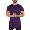 Camisetas masculinas de moda primavera y verano manga casual de manga redonda de cuello redondo sólido entrenamiento de top de color para hombres camiseta V