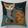 Pillow Case Oil Painting Cat Cushion Cover Art Gustav Klimt Gold Pattern Soft Luxury Case Living Room Decoration 40*40cm 45*45cm HKD230817