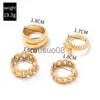 Anneaux de bande 4pcs / set punk metal anillos anneaux ronds set gold couleur ouverts anneaux pour les femmes accessoires de fashion de mode bijoux pour femmes ring j230817