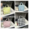 Classic straw designer triangle handbag beach tote bag women men knitting letter shopping bags canvas leather handbag summer shoulder bags stripes woven bag