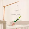 Let's Make Wooden Baby Rattles Colorful Wool Ball Pendant Bed Bell Hanging Crib Montessori Toy Decor Nursing Baby Product HKD230817