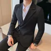 Men's Suits 2023 Arrival Men Smart Business Casual Two Pieces Set Suit Male Fashion Blazers Jacket Trousers Dress Coat Tops H199