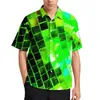 Casual shirts voor heren Samenvatting Disco Ball Vakantie Shirt Roze mozaïek Print Hawaiiaanse mannen Y2K Blouses Design Tops met korte mouwen plus maat