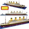 Ship Model Brick 1860Pcs Titanic Model Ship Mini Block Model Build Kit Titanic Cruise Ship Brick Model Boat DIY Diamond Lepin Brick Toy For Adult Ttanic Model Kit