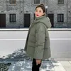 Women's Down Parkas CRRIFLZ Autumn Women's Standing Collar Hooded Warm Parka Jacket Solid Large Pocket Button Women's Zipper Loose Cotton Coat Z230817