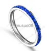 Band Rings Qianbei Rows CZ Stones Ring for Women Elegant Rose rostfritt stål Wedding Band Female Alliance Jewelry Party Gift J230817