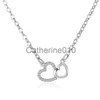 Colares pendentes românticos simples colares pequenos em forma de coração requintados de zircão de zircão de zircão requintado Chain Clavicle Weddjewelry J230817
