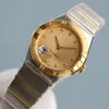 Tw Womens Watch Swiss Quartz 28mm Band End Grain Logo in Pure 18K Gold Never Fade Mirror Glass Electroplating Air両面無色の反反射フィルムv