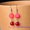 Dangle Earrings Red Jade Beaded Women Charm Jewelry Talismans Chinese Amulets 925 Silver Natural Accessories Gifts Jadeite Designer