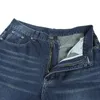 Men's Jeans Men Wide Leg Blue Jeans Hip Hop Streetwear Plus Size Bleached Baggy Fit Skateboarder Denim Pants 230816