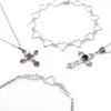 Collane a ciondolo crollata antage angelo cross obsidian collana per donne set alla moda punk cartod cartola richio