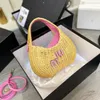 Cross Body Miui Luxury Designer Woven Underarm Bag Detachable Shoulder Strap Single High Quality Handbag Womens 594616