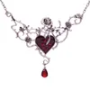 Catene europea e americana Halloween Gothic Punk Necklace esagerata Vine di rosa gocce petrolifera GEM rossa uomini donne a ciondolo all'ingrosso