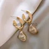 Charm Korean Retro Elegant Irregular Champagne Color Imitation Pearl Dangle Earrings For Women Fashion Sweet Metal Jewelry Gifts J230817