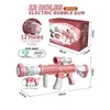 Yenilik Oyunları Gatling Şarj Edilebilir Kabarcık Makinesi LED Hafif Açık Parti Atmosfer Oyuncak Çocukların Doğum Günü Hediyesi 230816