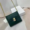 العلامة التجارية Celinne Mini Chain Designer Change Pres Pack Pack Handbag Sailin Women's Leather Partes Chain Multi-Function Card Cow Three-Pold Wallet Buckle