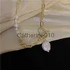 Colliers pendants bijoux originaux% baroque naturel Baroque Perle d'eau douce 14K Collier d'asymétrie femelle rempli pour les femmes sans fondu J230817