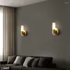 거실 침대 옆 복도 장식 조명 현대 가정용 욕실 거울 조명을위한 벽 램프 노르딕 LED 구리 유리 램프