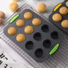 Distruggi stampi da forno 12 cavità mini rotonde di muffin silicone stampo fai-da-te cupcake biscotti cupcake stampi per decorare strumenti