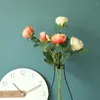الزهور الزخرفية الاصطناعية الورود المزيفة الفانيلا زهرة الزفاف باقة الزفاف ديكور المنزل للديكور