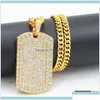 Подвесные ожерелья мужские ювелирные украшения винтажные заполненные льдом из страза Золотой цвет квадратный кожу